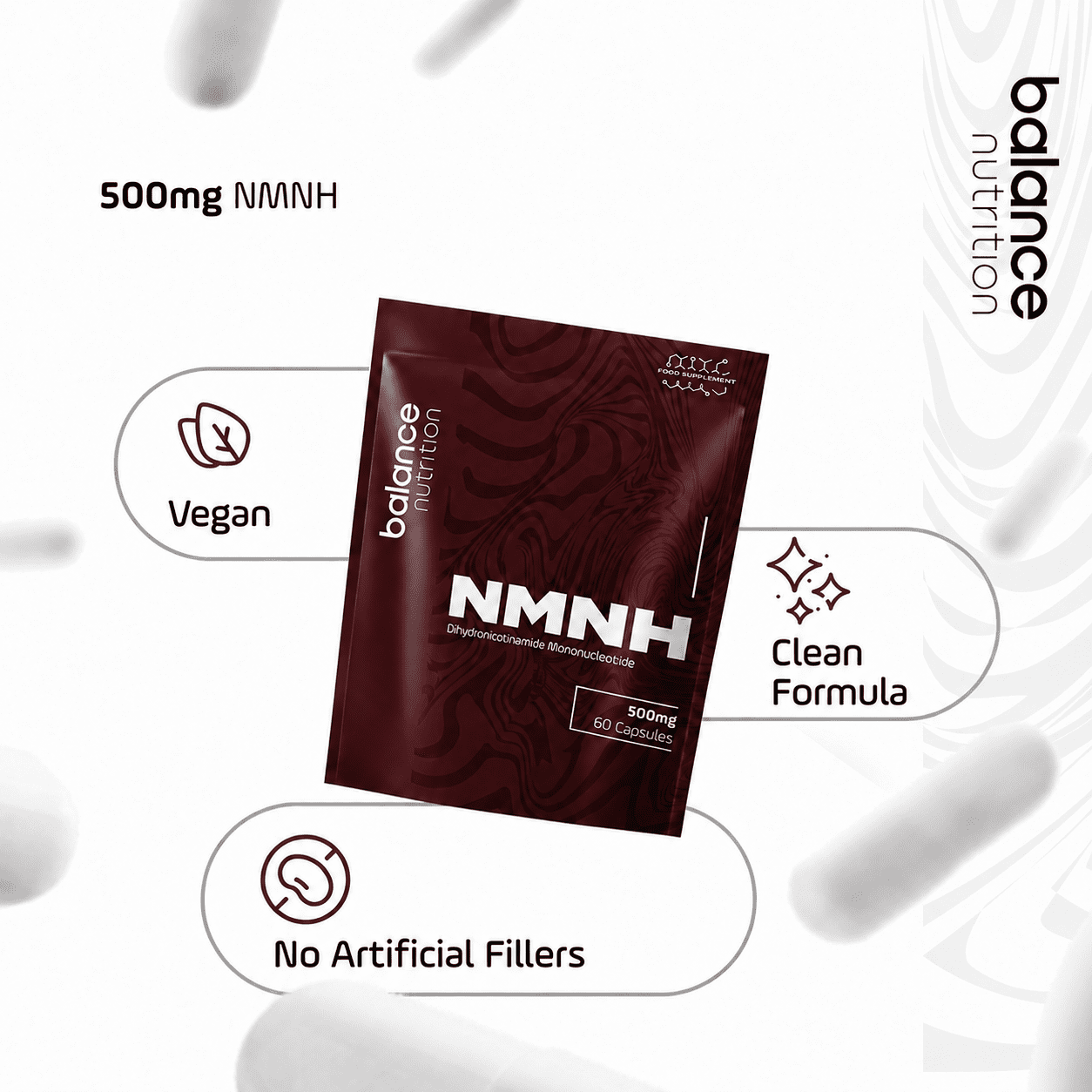 NMNH 500mg - NMN Alternative, Advanced NAD+ Booster, 60 Capsules - Image 2