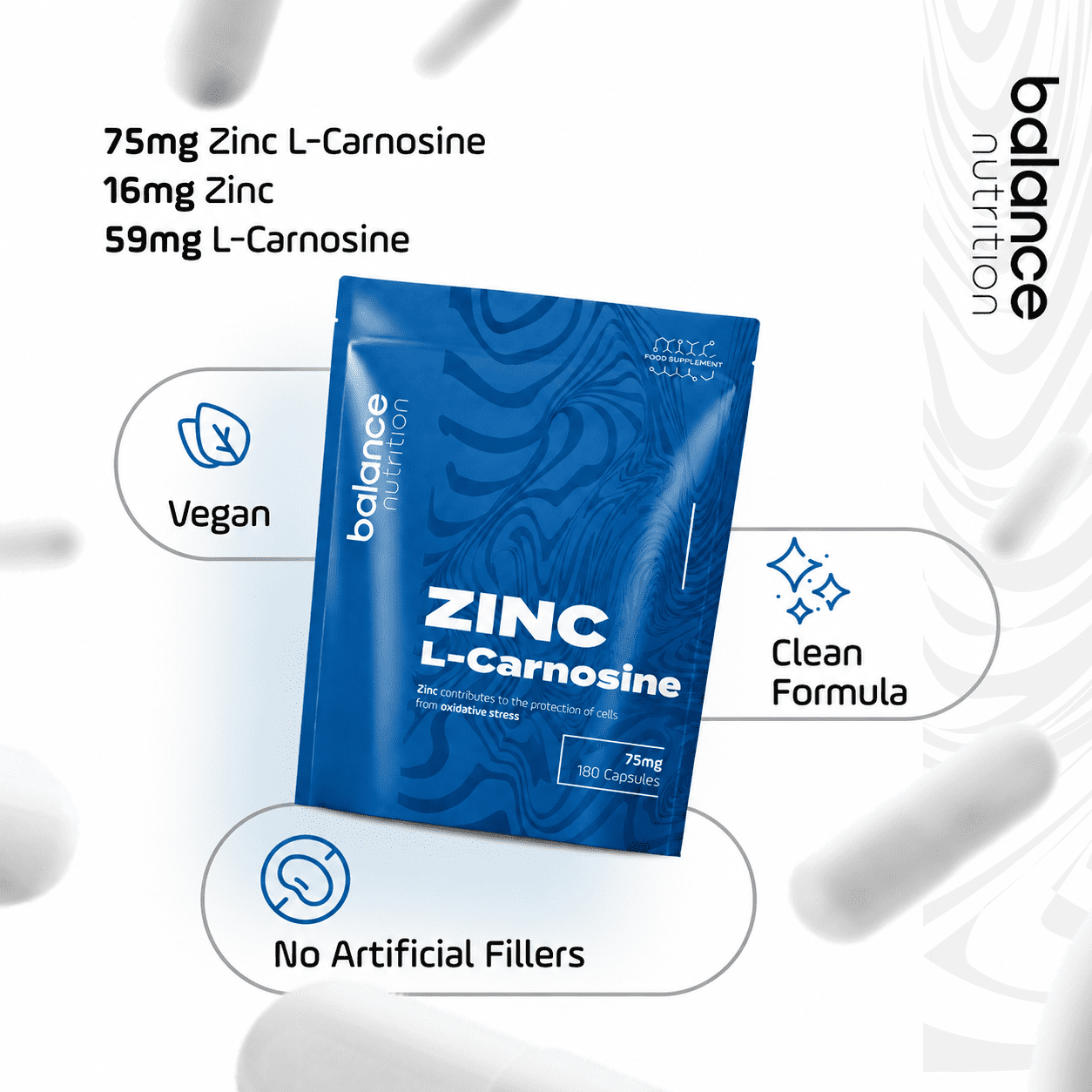 Zinc L-Carnosine Supplement, 75mg, 180 Capsules, Bioavailable Form Zinc L-Carnosine, Supports Gut Health, Digestive System, Nutrient Absorption - 3 Months Supply - Image 6