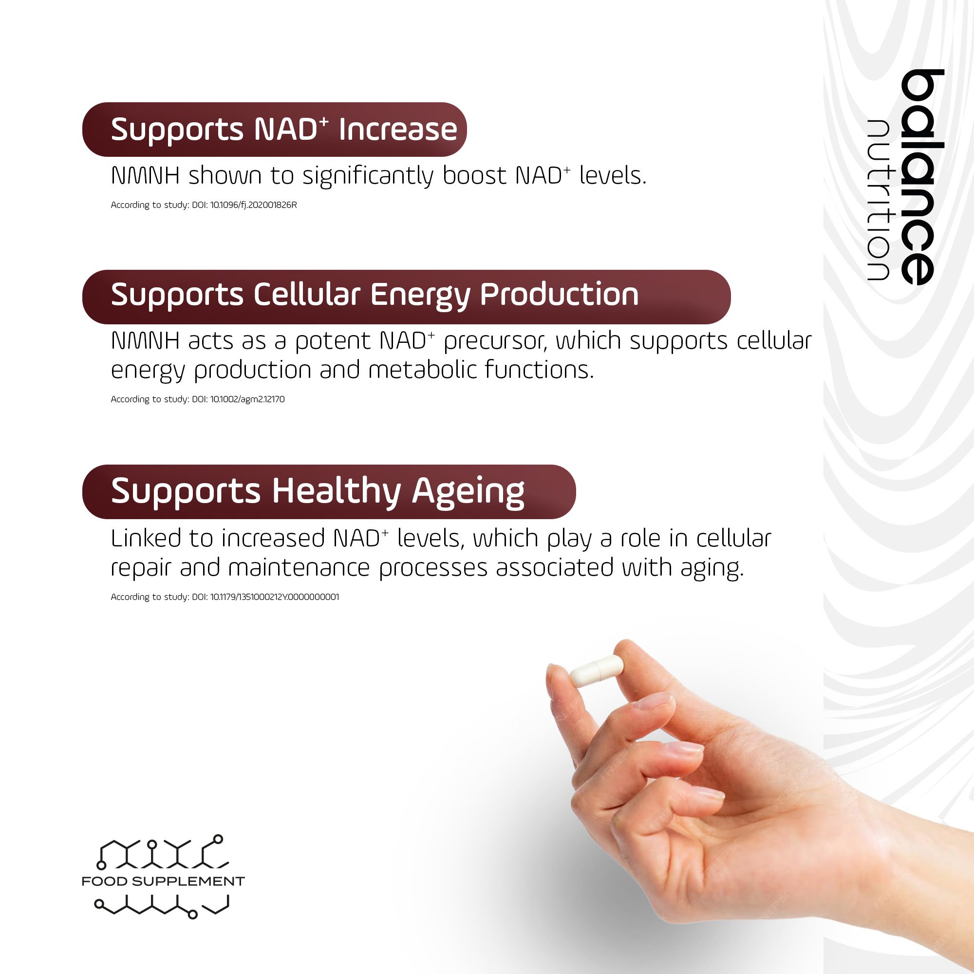 NMNH 500mg - NMN Alternative, Advanced NAD+ Booster, 60 Capsules - Image 5